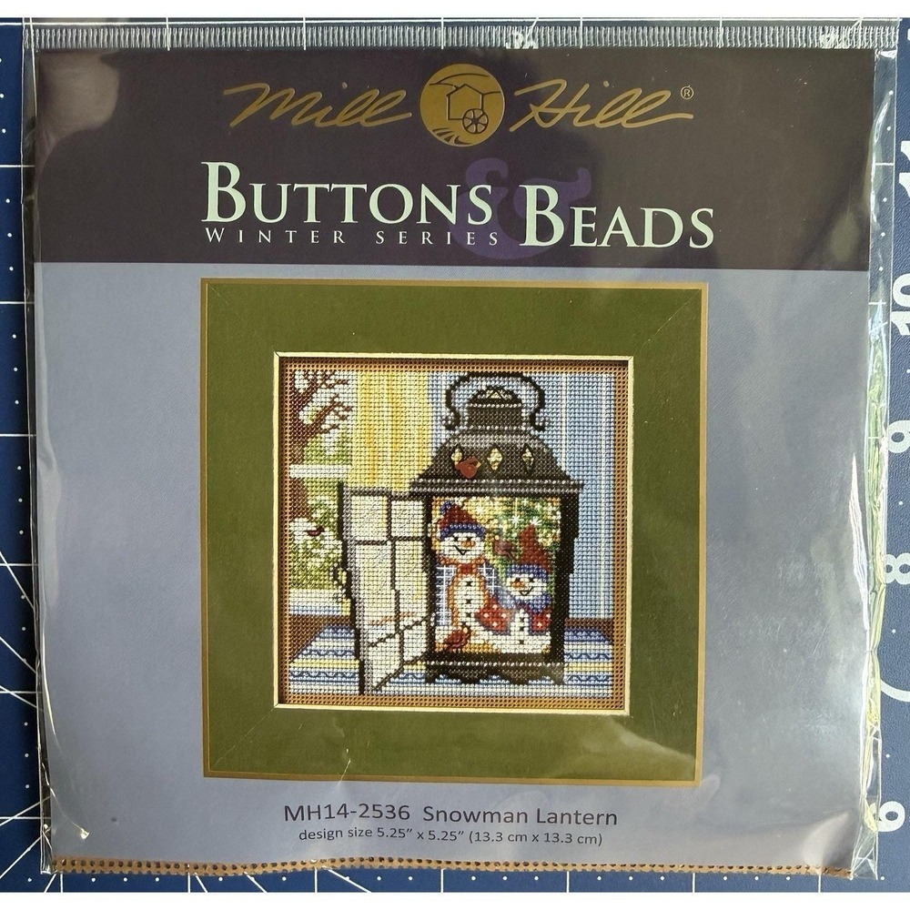 Mill Hill Buttons & Beads Winter Series Cross Stitch Kit Snowman Lantern